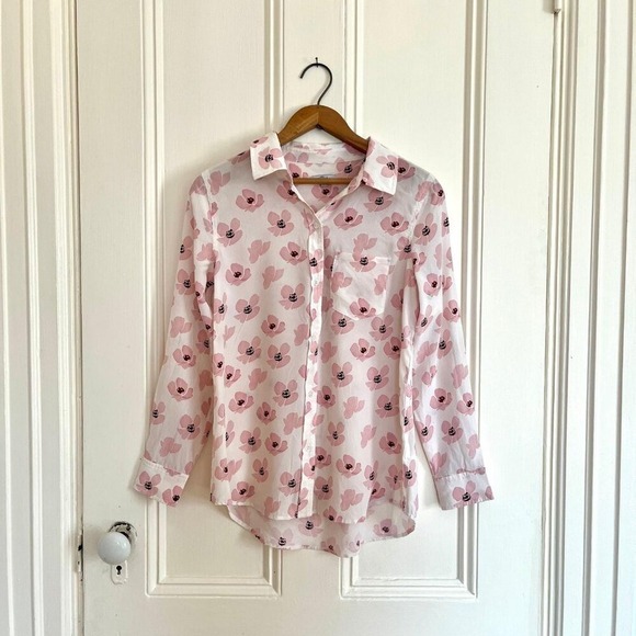 Rails Floral 100% Silk Long‎ Sleeve Button-Down Blouse – Size S - Picture 3 of 7